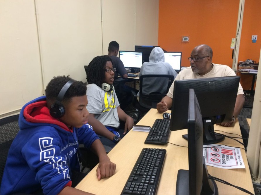 Students coding